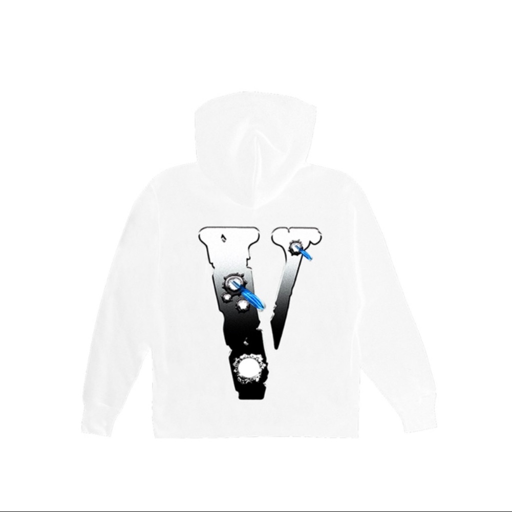 Pop Smoke x Vlone Hawk 'Em White Hoodie